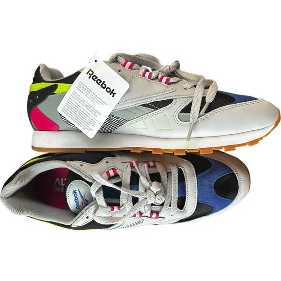 Reebok Classic Leather ATI Dad Sneakers DV5375 Grey Black Pink Lime Men’s Sz 11 - Picture 8 of 11